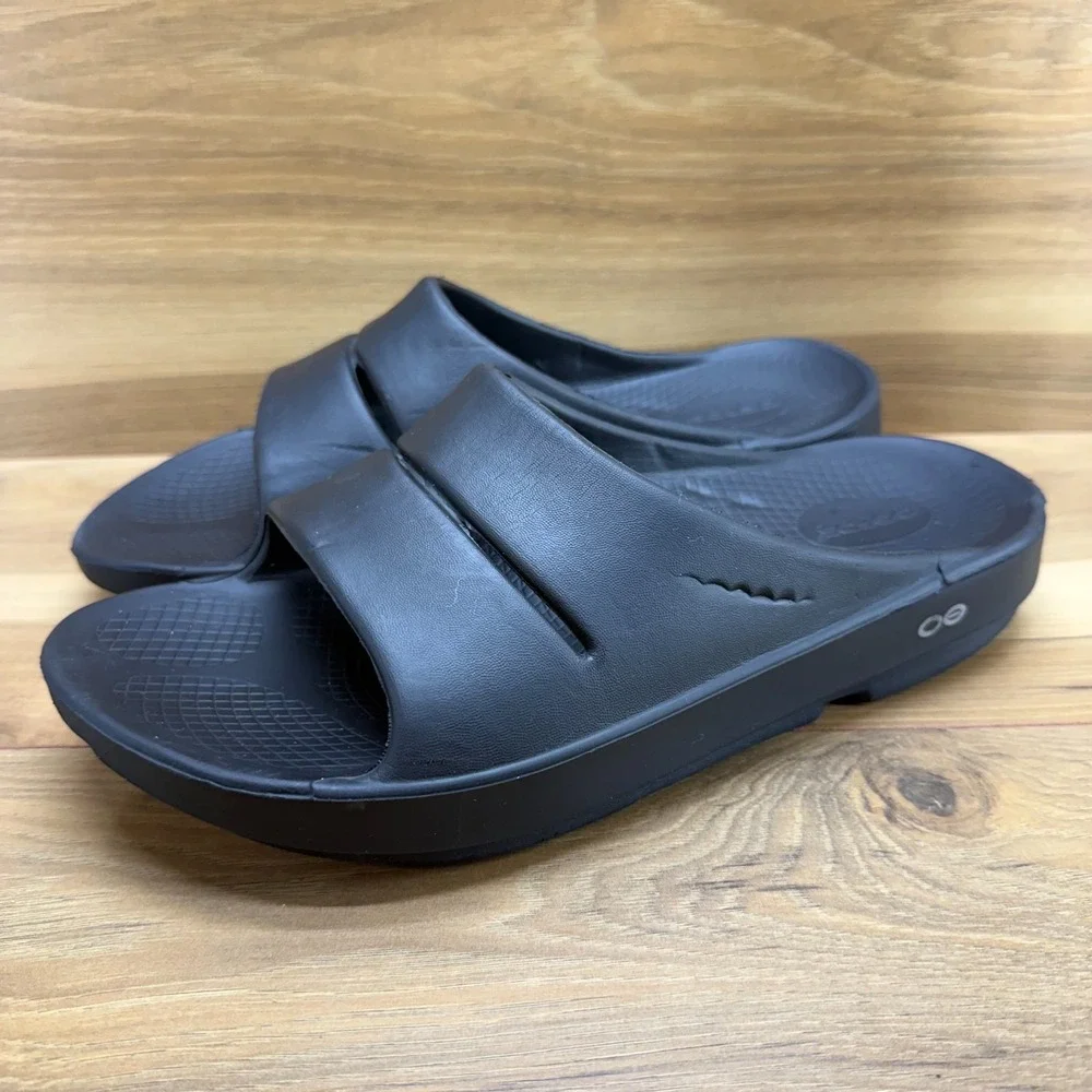 Oofos Ooahh Sport Slide Sandals Mens 10 Black Recovery EU 43